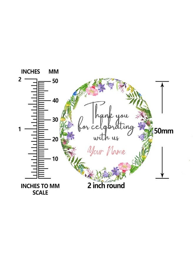 Yellow Nuts ملصقات شكر دائرية مخصصة من يلو ناتس، هدايا تذكارية، هدايا أعياد ميلاد، هدايا زفاف، هدايا ذكرى زواج، هدايا حفلات استقبال مولود جديد، 40 قطعة (التصميم 1) - Image 2